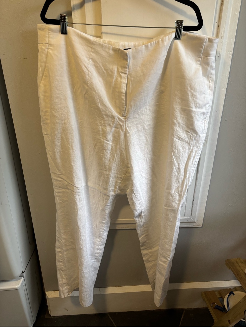 Talbots White Women's Linen Chinos - Straight Fit